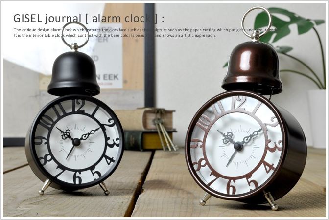 彫刻のようなアンティークデザインのレトロ目覚まし時計: OfficePlus